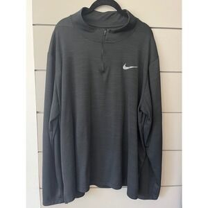 Nike Dri-FIT Mens Black Charcoal Space Dye Performance Quarter Zip Pullover XXL